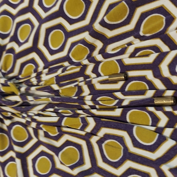 Michael Kors Ladies top knit large purple cream and gold - Picture 3 of 6